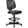 HON® Volt Mesh Back Bonded Leather Task Stool, Extended Height And Foot Ring, Black