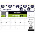 AT-A-GLANCE® Keira Monthly Wall Calendar, 11" x 8 1/2", 30% Recycled, Navy, January to December 2018 (W1065-170-18)