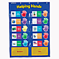 Learning Resources Helping Hands Pocket Chart, 29 1/2" x 22", Blue/Yellow, Kindergarten - Grade 3