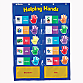 Learning Resources Helping Hands Pocket Chart, 29 1/2" x 22", Blue/Yellow, Kindergarten - Grade 3 1 thumbnail image