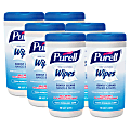 PURELL® Clean Scent Hand Sanitizing Wipes - Clean - White - Durable, Alcohol-free - For Hand - 40 Quantity Per Canister - 6 / Carton