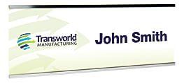 Custom Full Color Plastic Wall Signs With Slide-in Metal Flush Wall Mount, 3" x 8" 1 thumbnail image
