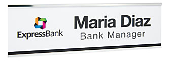 Custom Full Color Plastic Wall Signs With Slide-in Metal Flush Wall Mount, 3" x 10" 1 thumbnail image