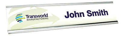 Custom Full Color Plastic Desk Signs With Slide-in Metal Holder, 2" x 10"