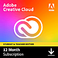 Adobe® Creative Cloud® Student & Teacher Edition Membership, 1-Year Subscription, Download