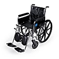 Medline 2000 Extra-Wide Folding Wheelchair, With Elevating Leg Rest And Removable Full-Length Arms, 32"H x 16 1/2"W x 37 1/2"D, Black/Silver 1 thumbnail image