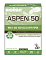 Boise® ASPEN® 50Multi-Use Paper, 3-Hole Punched, Letter Size (8 1/2" x 11"), 20 Lb, 50% Recycled, FSC® Certified, Ream Of 500 Sheets