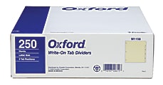 Oxford Manila Tab Dividers Blank 5 Tab Box Of 50 Sets - ODP