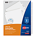 Avery® Big Tab™ Extra-Wide Insertable Dividers, Clear Reinforced, White/Clear, 5-Tab