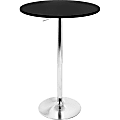 LumiSource Elia Adjustable Bar Table, Round, Black/Silver 1 thumbnail image