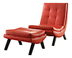 Ave Six Tustin Lounge Chair And Ottoman Set, Red/Black