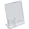 Azar Displays L-Shaped Acrylic Sign Holders With Attached Tri-Fold Pockets, 11" x 8 1/2", Clear, Pack Of 10