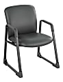Safco® Uber Fabric Guest Chair, Bonded Leather, Black