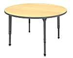Marco Group™ Apex™ Series Round Adjustable Tables, 30"H x 48"W x 48"D, Maple/Gray