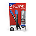 Sharpie® Fine-Point Pens, Fine Point, Black Barrels, Blue Ink, Pack Of 12