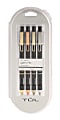 TUL® GL Series Retractable Gel Pens, Mixed Metals, Medium Point, 0.7 mm, Black Barrel, Black Ink, Pack Of 4 Pens