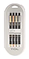 TUL® Retractable Gel Pens, Mixed Metals, Medium Point, 0.7 mm, Black Barrel, Black Ink, Pack Of 4 Pens