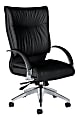 Global® Softcurve™ Bonded Leather High-Back Tilter Chair With Rounded Arms, Black