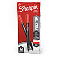 Sharpie® Fine-Point Pens, Fine Point, Black Barrels, Red Ink, Pack Of 12