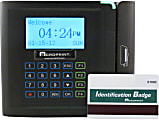 timeQplus Ethernet Time Clock With Magnetic Stripe System, 50 - 250 Employees, 9.25" x 10.75" x 3.75", Black