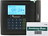 timeQplus Ethernet Time Clock With Barcode System, 250 Employees, 9.25" x 10.75" x 3.75", Black