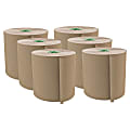 Cascades® For Tandem® Hardwound 1-Ply Paper Towels, 100% Recycled, Moka, 1050' Per Roll, Pack Of 6 Rolls