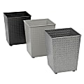 Safco® Checks Round Steel Wastebasket, 6 Gallons, 12 1/2" x 10 1/2" x 10 1/2", Black