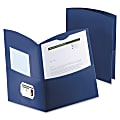 Oxford™ Contour Twin-Pocket Folders, 100% Recycled, Dark Blue, Box Of 25