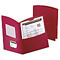 Oxford™ Contour Twin-Pocket Folders, 30% Recycled, Red, Box Of 25