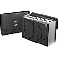 Pendaflex® Expanding File With Sliding Cover, 13 Pockets, Letter Size, Black