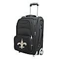 Denco Nylon Expandable Upright Rolling Carry-On Luggage, 21"H x 13"W x 9"D, New Orleans Saints, Black