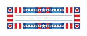 Barker Creek Single-Sided Desk Tags/Bulletin Board Signs, 12" x 3 1/2", Americana, Pre-K To Grade 6, Pack Of 36 1 thumbnail image