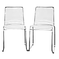 Baxton Studio Lino Acrylic Accent Stackable Chairs, 31 1/2"H x 15 3/4"W x 19 1/2"D, Clear, Set Of 2 1 thumbnail image