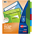 Avery® Dividers for 3 Ring Binders, 5-Tab Binder Dividers, Two-Pocket Plastic Binder Dividers, Insertable Big Tab™, Multicolor, 1 Set (11906)