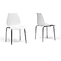 Baxton Studio Overlea Stackable Chairs, White, Set Of 2