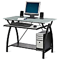 Realspace® Alluna Collection Computer Desk, 29"H x 39 1/2"W x 23 5/8"D, Black Frame/Frosted Glass