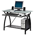 Realspace® Alluna Collection Computer Desk, 29"H x 39 1/2"W x 23 5/8"D, Black Frame/Frosted Glass 1 thumbnail image