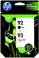 HP 92/93 Black And Tri-Color Ink Cartridges, Pack Of 2, C9513FN