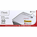 Mead Plain White Self-Seal Business Envelopes - Business - #10 - 4 1/8" Width x 9 1/2" Length - Self-sealing - 50 / Box - White 1 thumbnail image