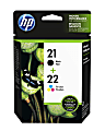HP 21/22 Black And Tri-Color Ink Cartridges, Pack Of 2, C9509FN 1 thumbnail image