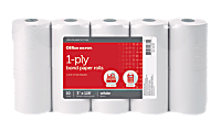 Office Depot® Brand 1-Ply Bond Paper Rolls, 3" x 128', White, Pack Of 10 1 thumbnail image