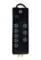 GE Pro 8-Outlet Surge Protector, 4' Cord, Black, 33666