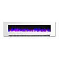 Cambridge® Wall-Mount Electric Fireplace With Multicolor Flame And Crystal Rock Display, 60", White 1 thumbnail image