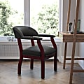 Flash Furniture Leathersoft Conference Chair with Accent Nail Trim, Black 1 thumbnail image