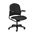 HON® 4221 Alaris Managerial Mid-Back Chair, w/ Arms, 41 1/4"H x 25 3/4"W x 26 1/2"D, Black Frame, Iron Fabric