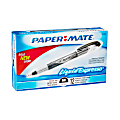 Paper Mate® Liquid Expresso® Porous Point Pens, Medium Point, 1.0 mm, Clear Barrel, Black Ink, Pack Of 12