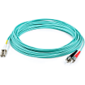 AddOn 20m LC (Male) to ST (Male) Aqua OM4 Duplex Fiber OFNR (Riser-Rated) Patch Cable - 100% compatible and guaranteed to work in OM4 and OM3 applications