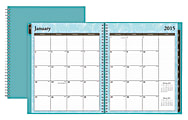 Blue Sky™ Wire-O Monthly Planner, 8" x 10", 50% Recycled, January–December 2015