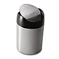 simplehuman® Fingerprint-Proof Countertop Trash Can, 0.4 Gallon, Brushed Stainless Steel