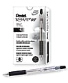 Pentel® R.S.V.P.® RT Retractable Ballpoint Pens, Medium Point, 1.0 mm, 61% Recycled, Transparent Black Barrel, Black Ink, Pack Of 12 Pens 1 thumbnail image
